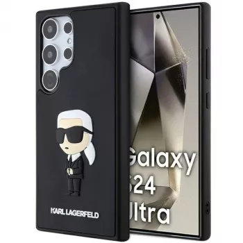 Karl Lagerfeld KLHCS24L3DRKINK tvrda futrola 3D guma Ikonik za Samsung Galaxy S24 Ultra crna