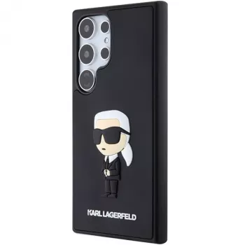 Karl Lagerfeld KLHCS24L3DRKINK tvrda futrola 3D guma Ikonik za Samsung Galaxy S24 Ultra crna
