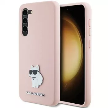 Karl Lagerfeld KLHCS23MSMHCNPP silikonska futrola za Samsung Galaxy S23+ s Choupette metalnim privjeskom ružičasta