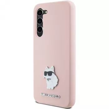 Karl Lagerfeld KLHCS23MSMHCNPP silikonska futrola za Samsung Galaxy S23+ s Choupette metalnim privjeskom ružičasta