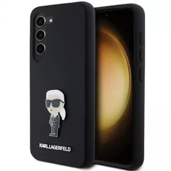 Karl Lagerfeld KLHCS23MSMHKNPK silikonska futrola Ikonik metalni privjesak za Samsung Galaxy S23+ crna