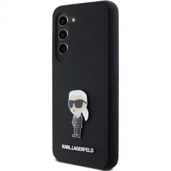 Karl Lagerfeld KLHCS23MSMHKNPK silikonska futrola Ikonik metalni privjesak za Samsung Galaxy S23+ crna