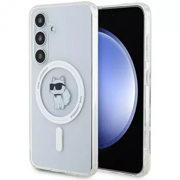 Karl Lagerfeld KLHMS24SHFCCNOT tvrda futrola za Samsung Galaxy S24, prozirna, MagSafe, Choupette dizajn