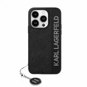 Karl Lagerfeld KLHCP15LPSAKDGCK iPhone 15 Pro 6,1 inch crna tvrda futrola Saffiano Rhinestones & Charm