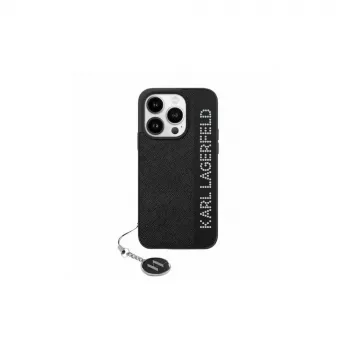 Karl Lagerfeld KLHCP15LPSAKDGCK iPhone 15 Pro 6,1 inch crna tvrda futrola Saffiano Rhinestones & Charm