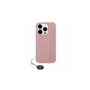 Karl Lagerfeld KLHCP15SPSAKDGCP iPhone 15 / 14 / 13 6,1 inch ružičasta tvrda futrola Saffiano Rhinestones & Charm
