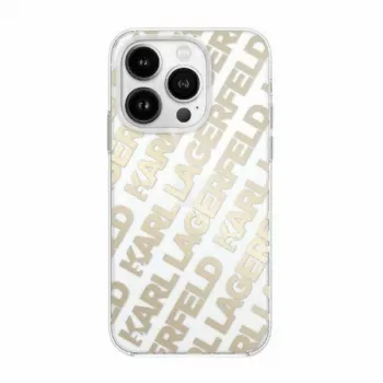 Karl Lagerfeld KLHCP15SHKFOEMD iPhone 15 / 14 / 13 6,1 inch zlatna tvrda futrola IML FulloverLogo
