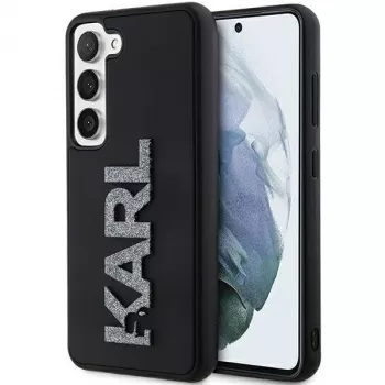 Karl Lagerfeld KLHCS24S3DMBKCK tvrda futrola za Samsung Galaxy S24, crna, 3D Rubber Glitter Logo