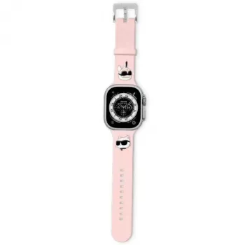 Karl Lagerfeld 3D Rubber Karl & Choupette Heads remen za Apple Watch 38/40/41mm ružičasti