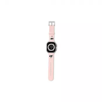 Karl Lagerfeld 3D Rubber Karl & Choupette Heads remen za Apple Watch 38/40/41mm ružičasti