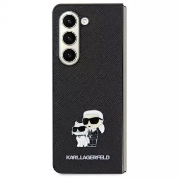 Karl Lagerfeld KLHCSA35SAKCNPK A35 A356 tvrda futrola crna Saffiano Karl & Choupette pin za Samsung Galaxy A35 5G