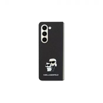 Karl Lagerfeld KLHCSA35SAKCNPK A35 A356 tvrda futrola crna Saffiano Karl & Choupette pin za Samsung Galaxy A35 5G
