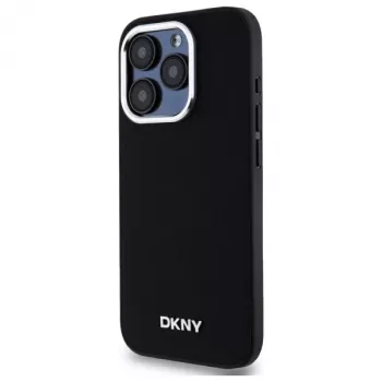 DKNY DKHMP15LPSCMCLK Hard Case for Apple iPhone 15 Pro 6.1 inch Black Plain Logo MagSafe