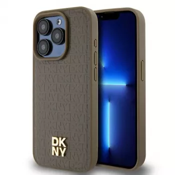 DKNY DKHMP14XPSHRPSW tvrda futrola za iPhone 14 Pro Max 6,7 inch smeđa umjetna koža s metalnim logotipom MagSafe