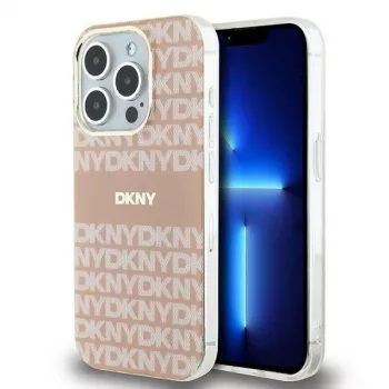 DKNY DKHMP15XHRHSEP tvrda futrola za iPhone 15 Pro Max 6,7 inch roza IML Mono & Stripe MagSafe