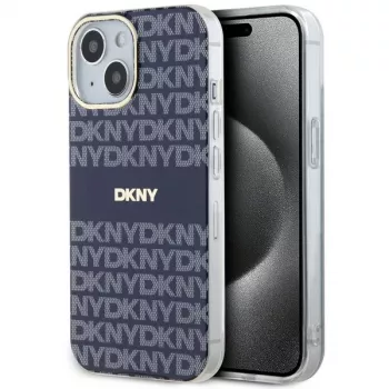 DKNY DKHMP15SHRHSEB tvrda futrola za iPhone 15/14/13 6,1 inch plava Mono & Stripe IML MagSafe