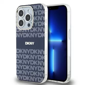 DKNY DKHMP15LHRHSEB iPhone 15 Pro 6.1 plava tvrda futrola IML Mono & Stripe MagSafe