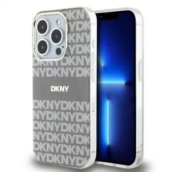 DKNY DKHMP15LHRHSEE tvrda futrola za Apple iPhone 15 Pro 6,1 inch bež IML Mono & Stripe MagSafe
