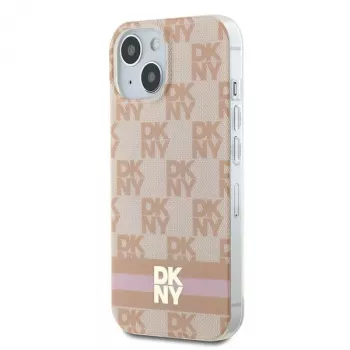 DKNY DKHMP15SHCPTSP tvrda futrola za iPhone 15 / 14 / 13 6,1 inch roza Checkered Mono Pattern & Printed Stripes MagSafe