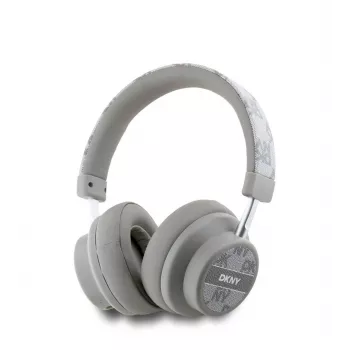 DKNY bežične Bluetooth slušalice preko uha s kariranim uzorkom V5.3 bež