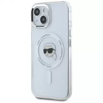 KARL LAGERFELD IML Metal Karl Head MagSafe futrola za Apple iPhone 15 - bijela
