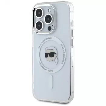 KARL LAGERFELD IML Metal Karl Head MagSafe futrola za Apple iPhone 15 Pro, bijela