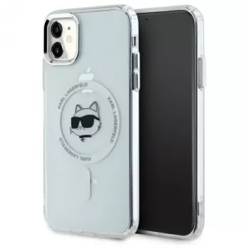 Karl Lagerfeld KLHMN61HLSCHH iPhone 11 / Xr 6,1 inch bijela tvrda futrola IML Metal Choupette Head MagSafe