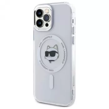 Karl Lagerfeld KLHMP12MHLSCHH tvrda futrola za iPhone 12/12 Pro 6,1 inch bijela IML Metal Choupette Head MagSafe