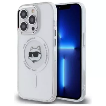 Karl Lagerfeld KLHMP13LHLSCHH iPhone 13 Pro 6,1 inch tvrda futrola IML Metal Choupette Head MagSafe bijela