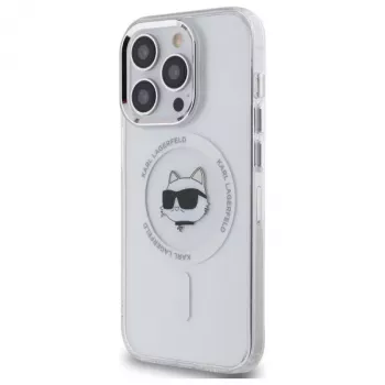 Karl Lagerfeld KLHMP13LHLSCHH iPhone 13 Pro 6,1 inch tvrda futrola IML Metal Choupette Head MagSafe bijela