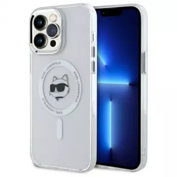 Karl Lagerfeld KLHMP13XHLSCHH iPhone 13 Pro Max 6,7 inch bijela tvrda futrola IML Metal Choupette Head MagSafe