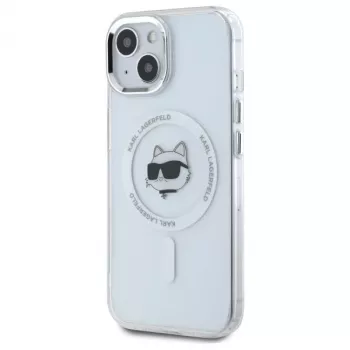 Karl Lagerfeld KLHMP15SHLSCHH iPhone 15 6,1 inch bijela tvrda futrola IML Metal Choupette Head MagSafe