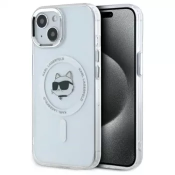 Karl Lagerfeld KLHMP15MHLSCHH tvrda futrola za Apple iPhone 15 Plus 6,7 inch bijela IML Metal Choupette Head MagSafe