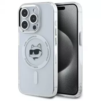 Karl Lagerfeld KLHMP15XHLSCHH tvrda futrola IML Metal Choupette Head MagSafe za iPhone 15 Pro Max 6,7 inch bijela