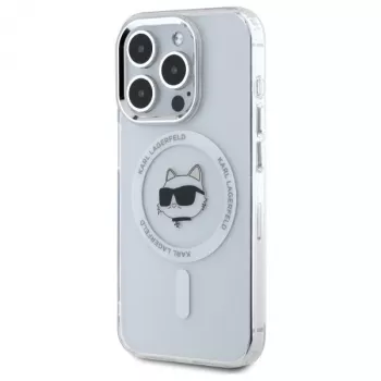 Karl Lagerfeld KLHMP15XHLSCHH tvrda futrola IML Metal Choupette Head MagSafe za iPhone 15 Pro Max 6,7 inch bijela