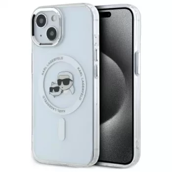 Karl Lagerfeld KLHMP14SHLSKCH tvrda futrola za Apple iPhone 14 6,1 inch bijela IML Metal Karl & Choupette Head MagSafe