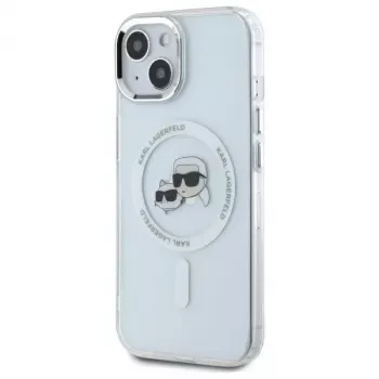 Karl Lagerfeld KLHMP14SHLSKCH tvrda futrola za Apple iPhone 14 6,1 inch bijela IML Metal Karl & Choupette Head MagSafe