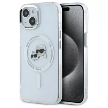 Karl Lagerfeld KLHMP15SHLSKCH tvrda futrola za Apple iPhone 15 6,1 inch bijela Karl & Choupette Head MagSafe