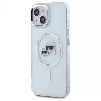 Karl Lagerfeld KLHMP15SHLSKCH tvrda futrola za Apple iPhone 15 6,1 inch bijela Karl & Choupette Head MagSafe