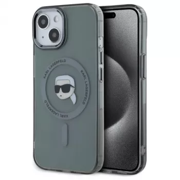 Karl Lagerfeld KLHMP15SHLSKIK tvrda futrola IML Metal Karl Head MagSafe za Apple iPhone 15 6,1 inch crna