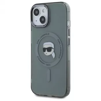 Karl Lagerfeld KLHMP15SHLSKIK tvrda futrola IML Metal Karl Head MagSafe za Apple iPhone 15 6,1 inch crna