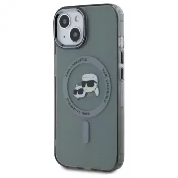 Karl Lagerfeld KLHMP15SHLSKCK tvrda futrola IML Metal Karl & Choupette Head MagSafe za Apple iPhone 15 6,1 inch crna