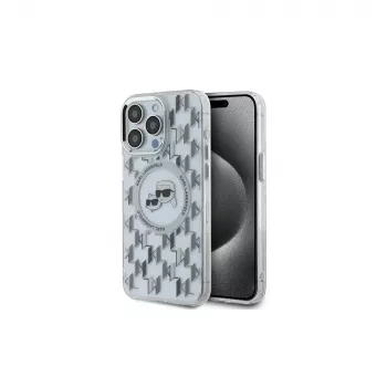 Karl Lagerfeld KLHMP15XHMCKMHT iPhone 15 Pro Max 6,7 inch prozirna IML Monogram Karl & Choupette Head MagSafe maska