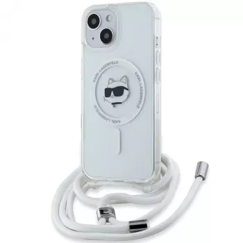 Karl Lagerfeld KLHMP15SHCCHNT iPhone 15 / 14 / 13 6,1 inch čvrsta maska prozirna IML Choupette Head & Cord MagSafe