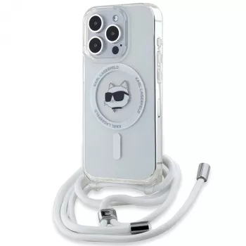 Karl Lagerfeld KLHMP15XHCCHNT čvrsta maska za iPhone 15 Pro Max 6,7 inch prozirna IML Choupette Head & Cord MagSafe