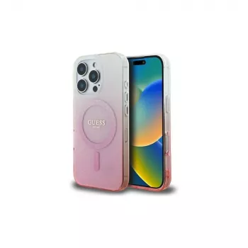 Guess IML Glitter Gradient MagSafe maska za iPhone 16 Pro (ružičasta)