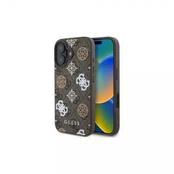 Guess Peony On 4G Background MagSafe maska za iPhone 16 (smeđa)