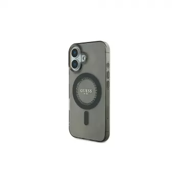 Guess IML Rhinestones MagSafe maska za iPhone 16 Plus (crna)