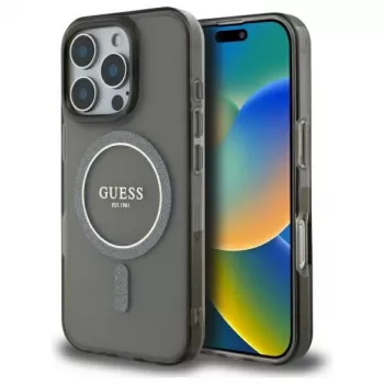 Guess GUHMP16LHFGEREK čvrsta maska IML Glitter Circle MagSafe za iPhone 16 Pro 6,3