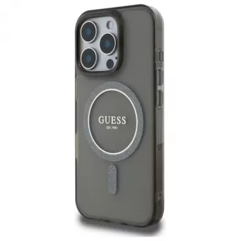 Guess GUHMP16LHFGEREK čvrsta maska IML Glitter Circle MagSafe za iPhone 16 Pro 6,3
